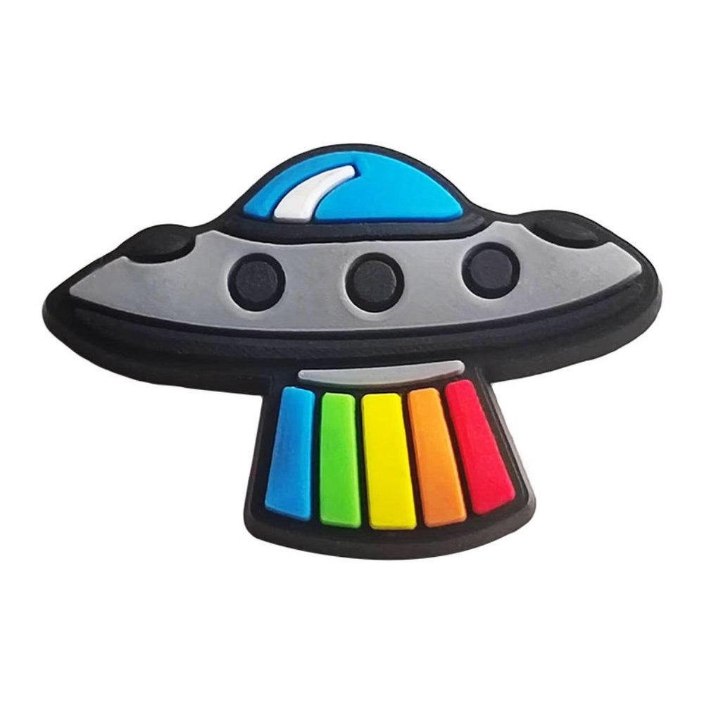 Rainbow Spaceship Shoe Charms